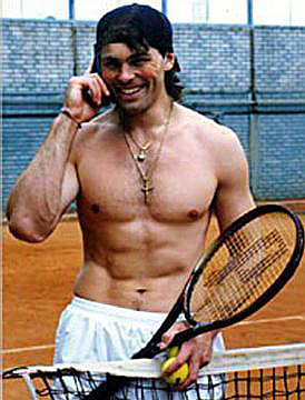 Jaromir Jagr Shirtless - Talkin on the Cellphone - Tennis Court