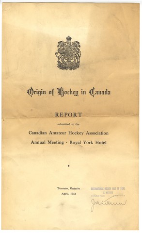 Origin of Hockey in Canada - Page 1 - Report - 1942