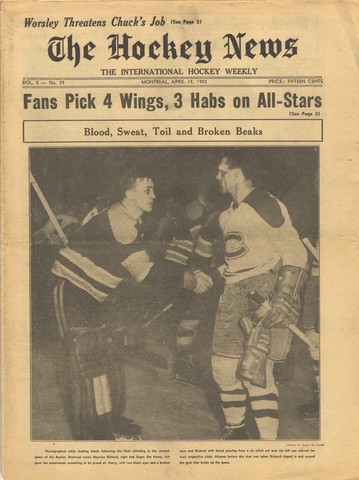 Boston Bruins Sugar Jim Henry & Maurice Richard - Shake Hands