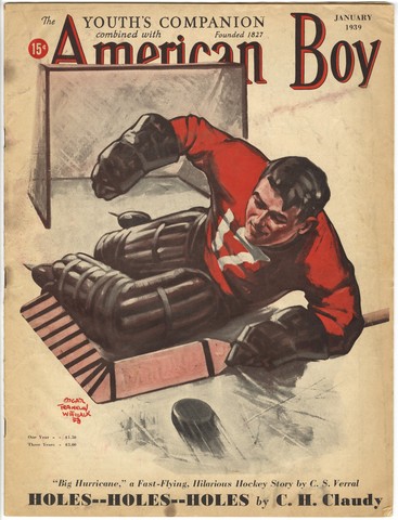 American Boy Magazine Cover - Goaltender Making a Save - 1939