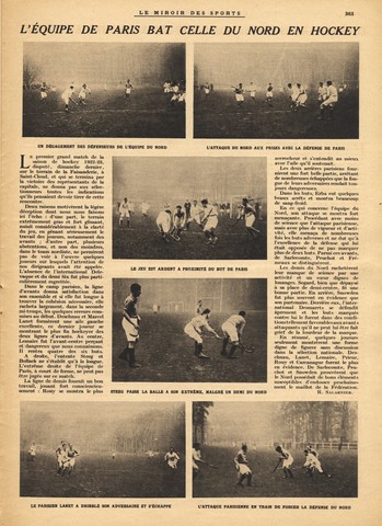 France Field Hockey - Le Miroir Des Sports - December 7 - 1922