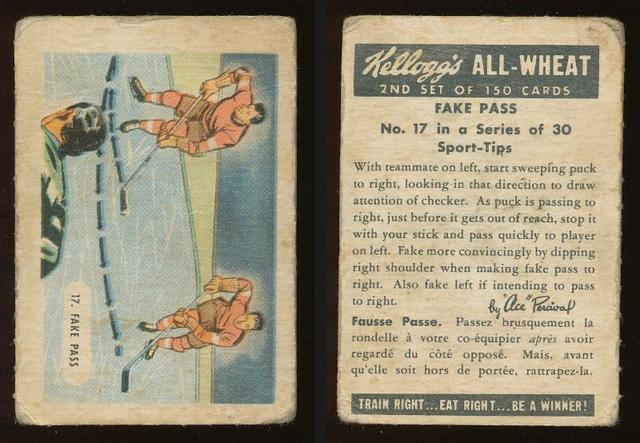 Kellogg's Ice Hockey Card 1945  Fake Pass