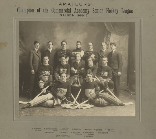 Champion of the Commercial Academy Senior Hockey League - 1917