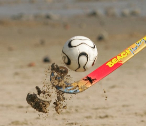 Beach Hockey Ball Being Hit By a Beach Hockey Stick - 2011