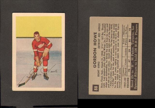Ice Hockey Card 1952  Gordon Howe