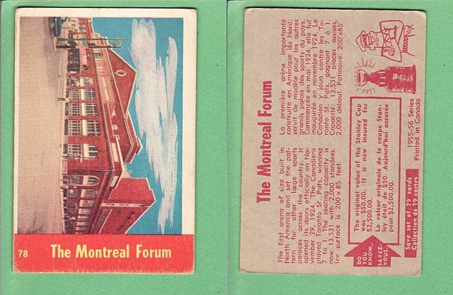 Ice Hockey Card 1955  The Montreal Forum