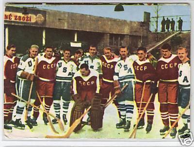 Ice Hockey Postcard - 1960 - CCCP & USA