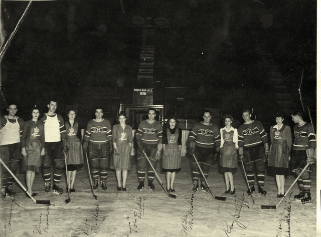 Montreal Canadiens & Miss Canada Contestants - The Forum - 1946