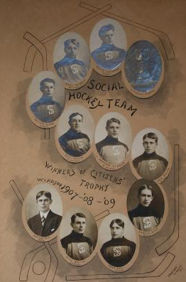 Social Hockey Team - Winners of Citizen Trophy - 1907 - 08 - 09