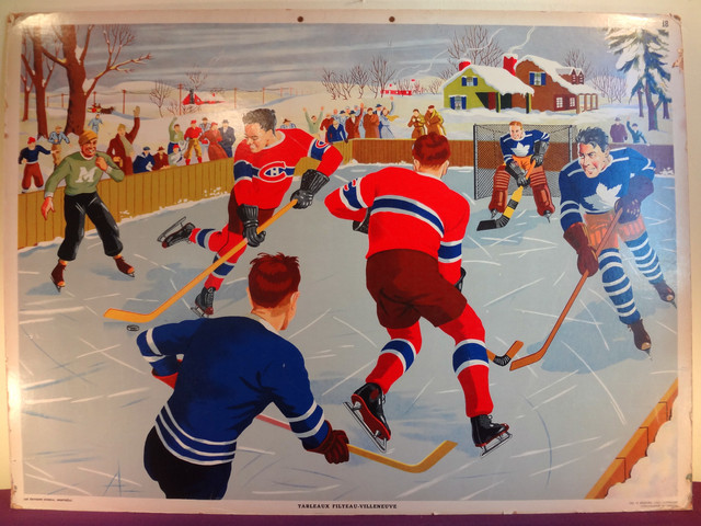 Ice Hockey School Poster - John & Mary's - 1940s / 1950s
