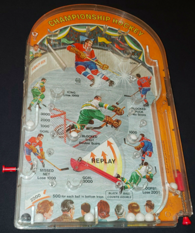 Vintage Tabletop Hockey Pinball Game - Marx Toys - 1960s