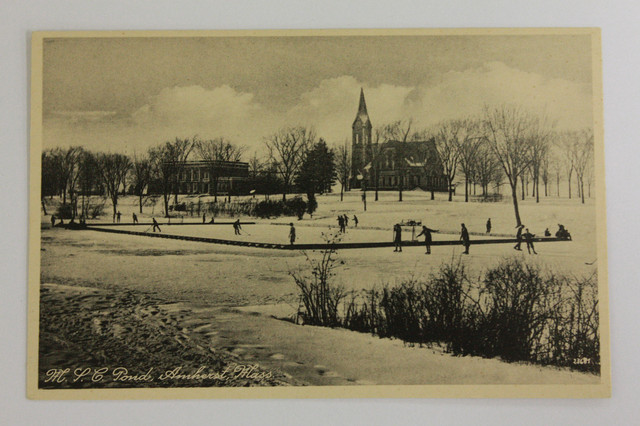 Antique Ice Hockey - University of Massachusetts - Campus Pond