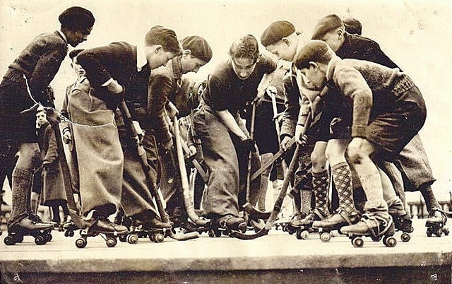 Roller Hockey / Polo played by youth in France - 1936