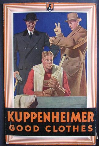 Antique Ice Hockey Display Ad - Kuppenheimer Clothes - 1930s