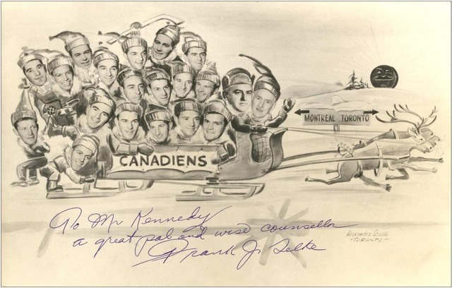 Montreal Canadiens Christmas Card - 1946