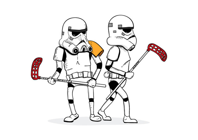 Star Wars Stormtroopers Playing Floorball - Illustration