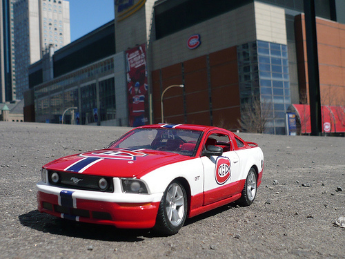 Montreal Canadiens Car in Front of the Bell Centre - Mustang GT