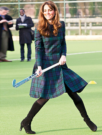 Duchess of Cambridge Plays Field Hockey at St. Andrew's School