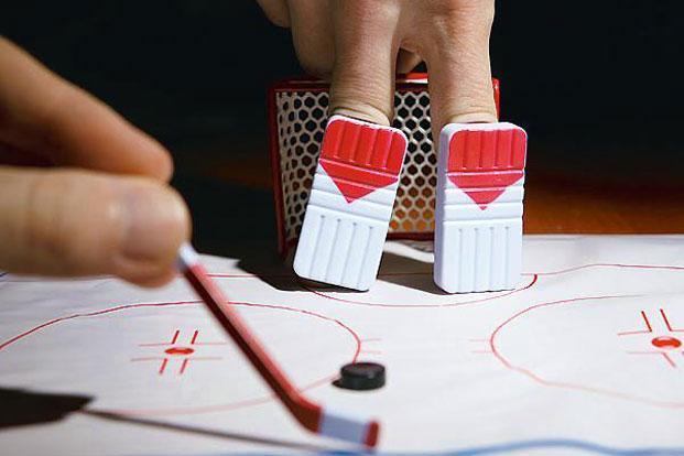Finger Hockey Demostration - Taking a Shot