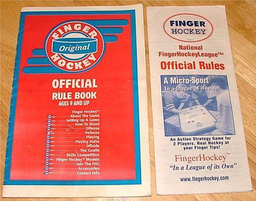 Finger Hockey Rules - Front Cover