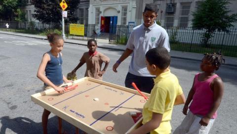 Nok Hockey being played at Police Athletic League - Bronx - 2012