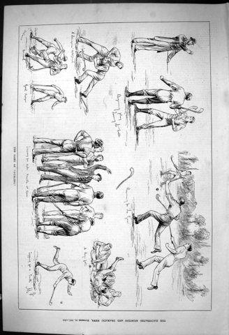 The Game of Hurling - Antique Print - 1881 