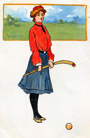 Antique Field Hockey Postcard - Early 1900s