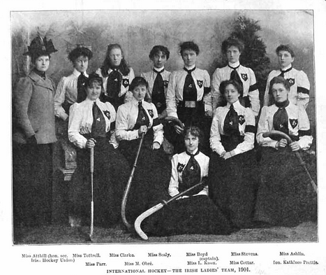 Antique Field Hockey - The Irish Ladies Team - 1901