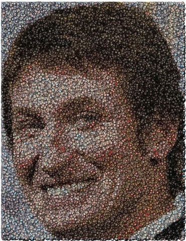 Wayne Gretzky Head Shot - Hockey Puck Mosaic