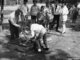 Two boys playing box Hockey at Millstone 4-H Camp - 1961