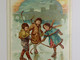 Antique Ice Polo / Bandy - 3 Children Playing - Circa 1880