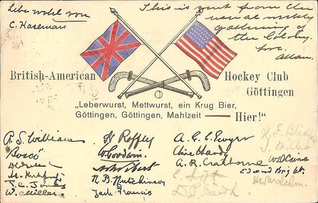 British-American Hockey Club - 1906 - Postcard - Autographs