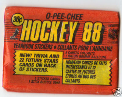 Hockey Card Wrapper 1988 O Pee Chee