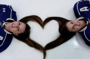 Hockey Love  Tawn Rellinger & Katie Dillon support Locks of Love