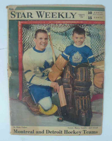 Harry Lumley & Friend- Toronto Maple Leafs - Star Weekly - 1955