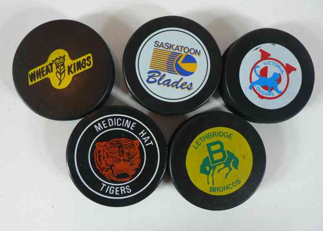 Vintage Western Hockey League Pucks - 1980s