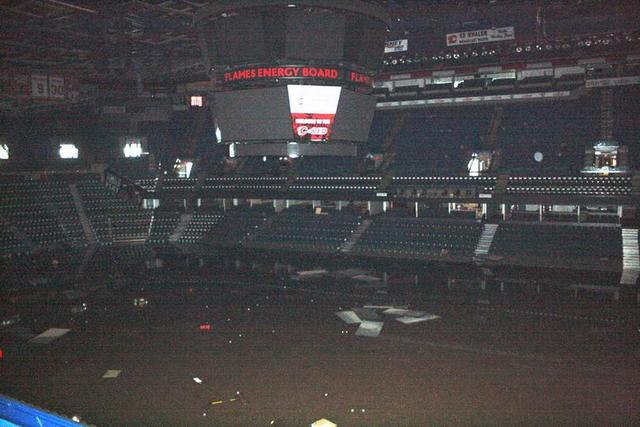 Calgary Flames Saddledome Flooded - Centre Ice View - 2013