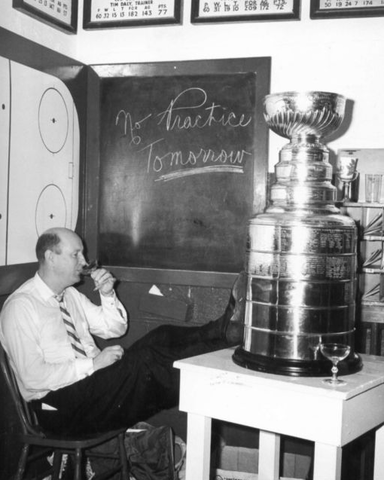 Punch Imlach with the Stanley Cup - No Practice Tomorrow - 1963