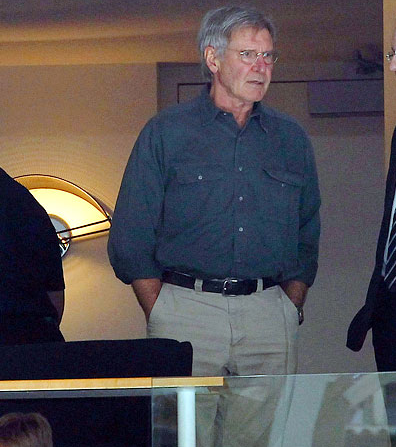 Harrison Ford at a SJ Sharks vs LA Kings 2013 NHL Playoffs Game