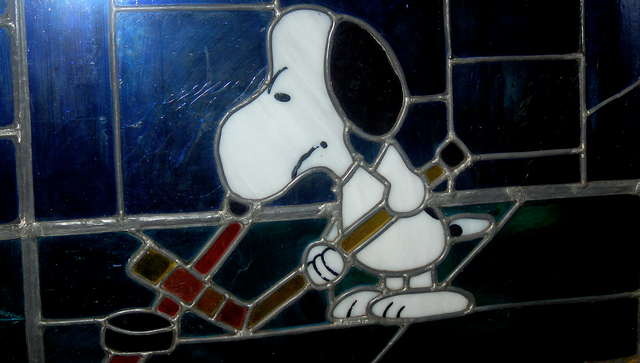 Snoopy Hockey - Hockey Stained Glass Window - Hockey Art