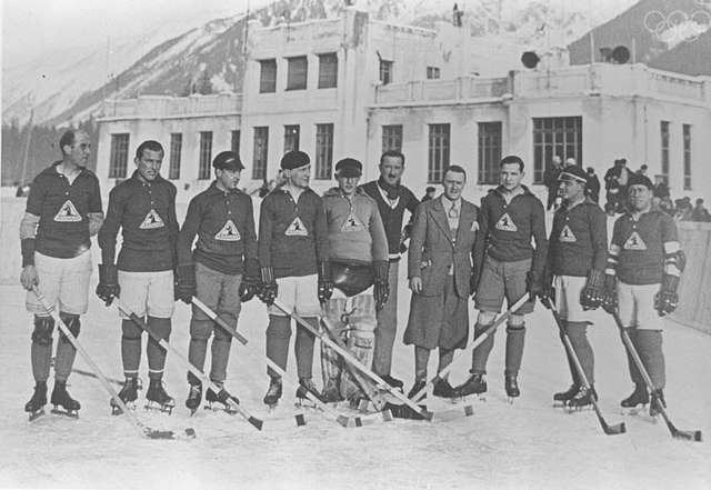 France Ice Hockey History - 1924 Winter Olympics Team - Chamonix