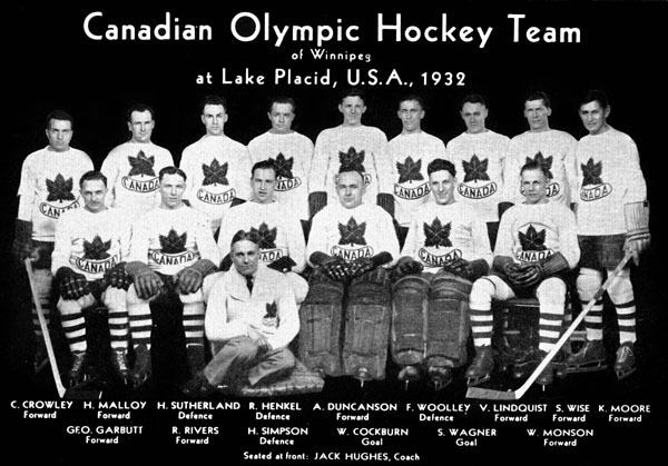 1932 Winter Olympics Champions Team Canada  Winnipeg Hockey Club