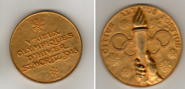 1848 Winter Olympics Gold Medal - St Moritz, Switzerland