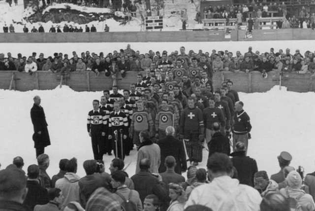 1948 Winter Olympics Hockey Medal Presentation - St Moritz