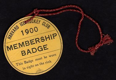 Harvard Ice Hockey Club - Membership Badge - 1900