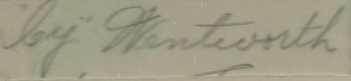 Cy Wentworth Autograph
