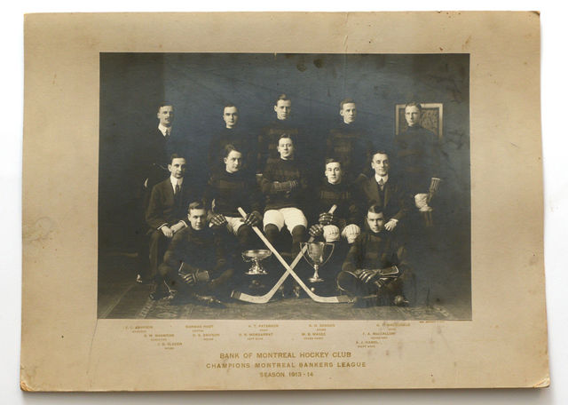 Bank of Montreal Hockey Club 1914 Champions Montreal Bankers League