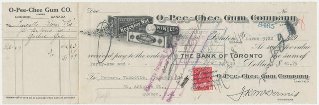 John McKinnon (J.K.) McDermid - Autograph O-Pee-Chee Gum Company