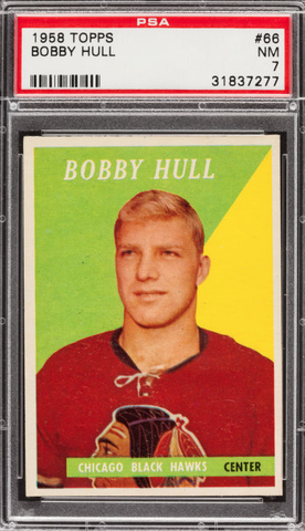 Bobby Hull - Topps Hockey Card #66 - Rookie Card - 1958 - PSA 7