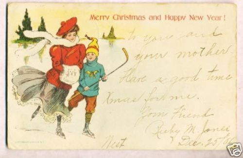 Hockey Christmas Card 1906